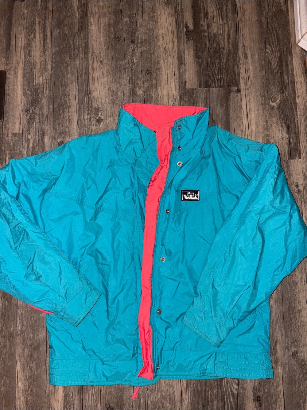 Vintage Woolrich Jacket Womens Small Blue Pink Ski Coat medium 80s